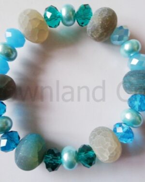 Turquoise Agate Kathy Stretch Bracelet 1
