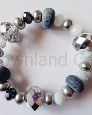 Monochrome Agate Kathy Stretch Bracelet 1