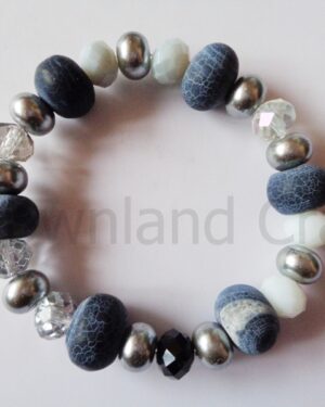 Monochrome Agate Kathy Stretch Bracelet 2