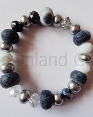 Monochrome Agate Kathy Stretch Bracelet 3