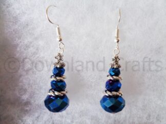 Deep Blue Crystal Tree Earrings