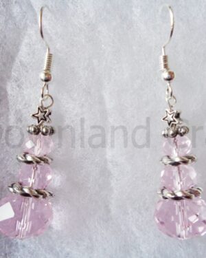 Pink Crystal Tree Earrings