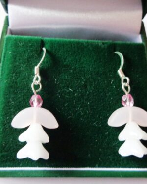 Frosted Pink Donna Angel Earrings