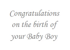 New Baby Boy Card Printed Insert