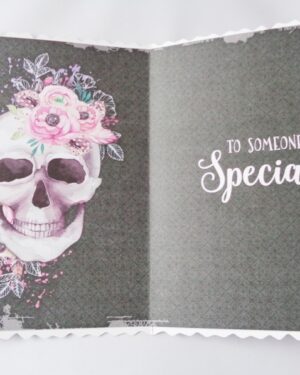 A5 Lilac Floral Skull Card