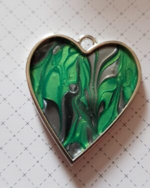 Green Marbled Heart Pendant
