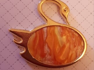 Orange Marbled Swan Pendant