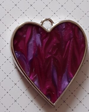 Two-Tone Marbled Purple Heart Pendant