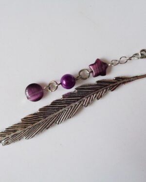 Feather Bookmark Large Purple Mixed