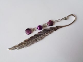 Feather Bookmark Large Purple Mixed