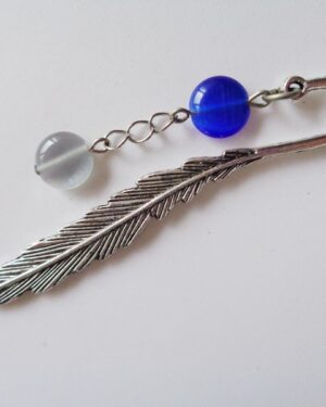 Feather Bookmark Small Blue Lentil