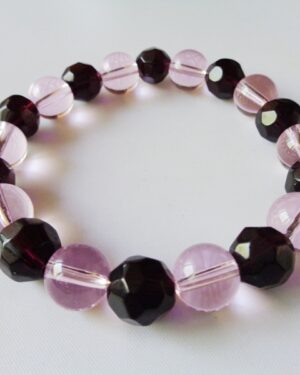 Glass Round Bracelet - Pink