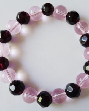 Glass Round Bracelet – Pink
