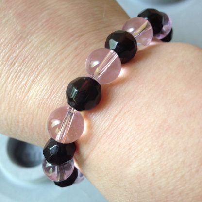 Glass Round Bracelet - Pink