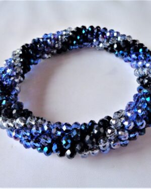 Crochet Spiral Bracelet - Blue