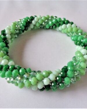Crochet Spiral Bracelet - Green