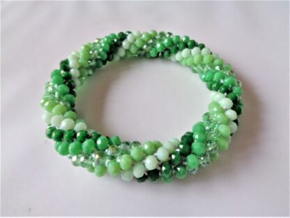 Crochet Spiral Bracelet - Green
