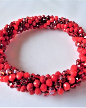 Crochet Spiral Bracelet - Red