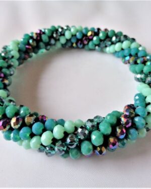 Crochet Spiral Bracelet - Teal