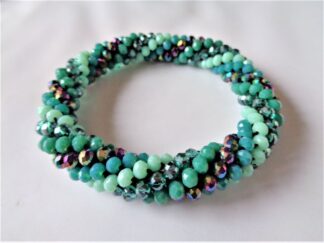 Crochet Spiral Bracelet - Teal
