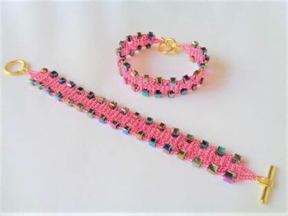 Crystal Cube Bracelet - Pink