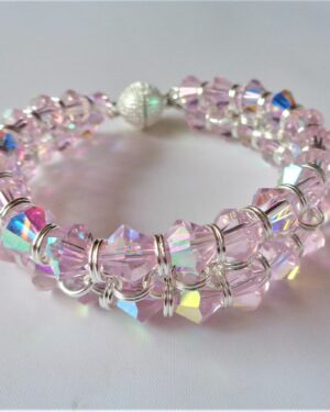 Crystal Chainmaille Bracelet - Pink