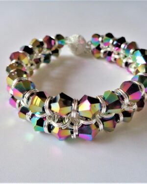 Crystal Chainmaille Bracelet - Rainbow