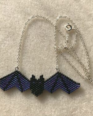 Beryl Bat Necklace Purple