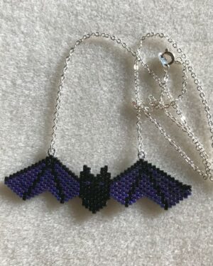 Beryl Bat Necklace Purple