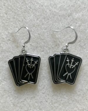 Tarot Card Earrings Black
