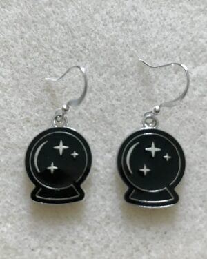 Crystal Ball Earrings Black