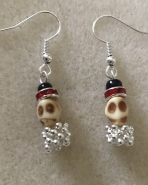Skelly Bones Earrings Silver